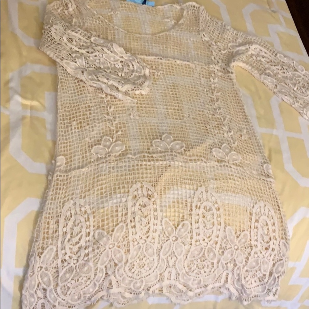 Lace bathing suit cover up